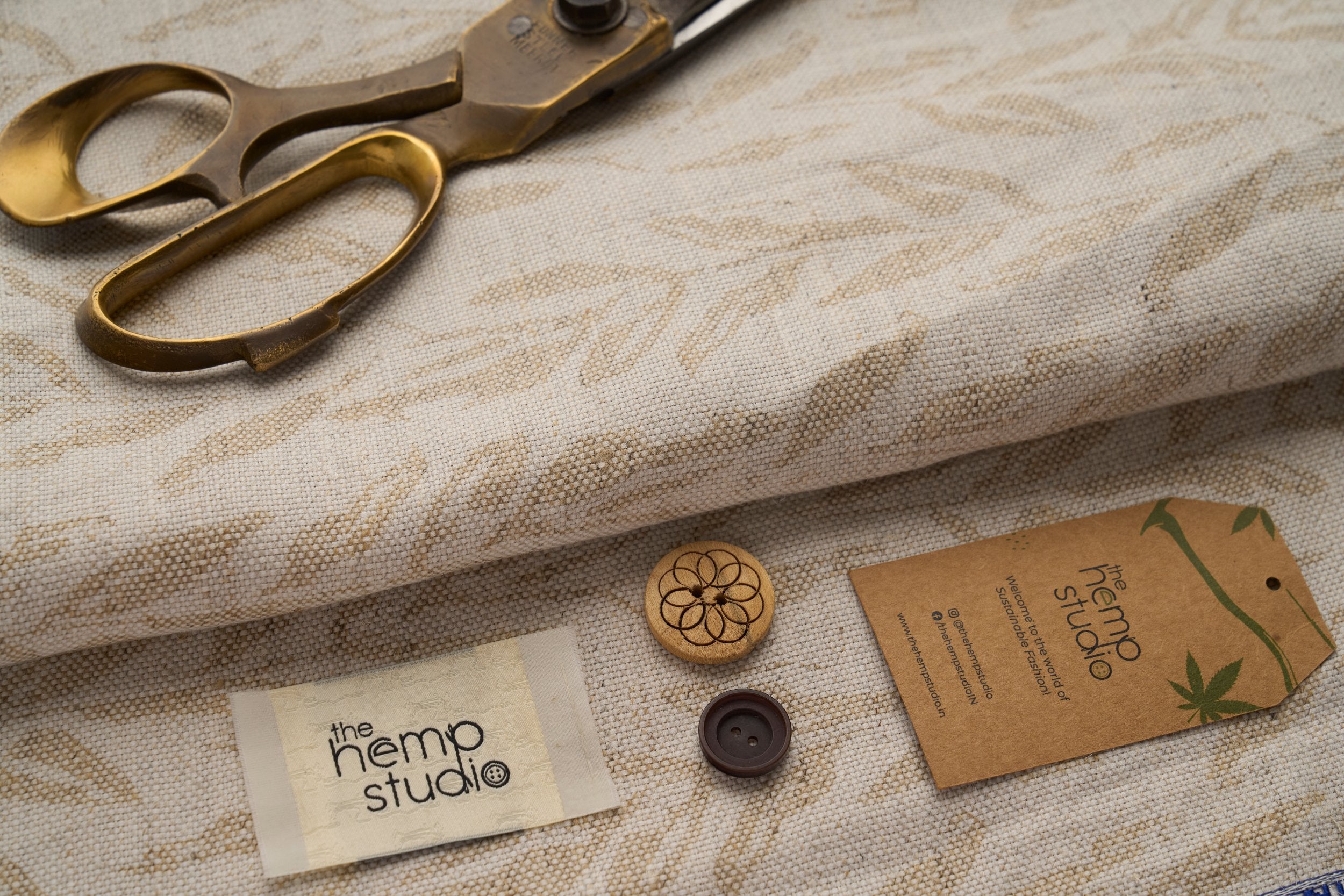 Buy Hemp Natural Eco Printed Fabric - Twig | The Hemp Studio - Hemp Fabric Home Decor